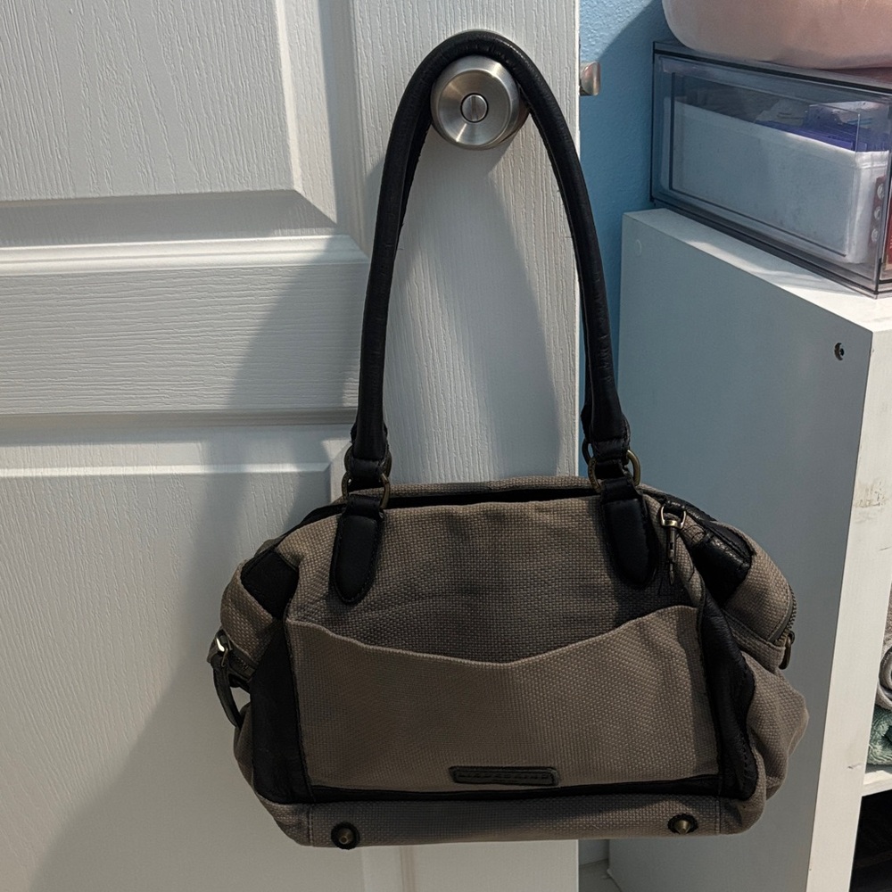 Liebeskind Berlin Black and Gray Shoulder Bag Canvas and Leather - Picture 4 of 4